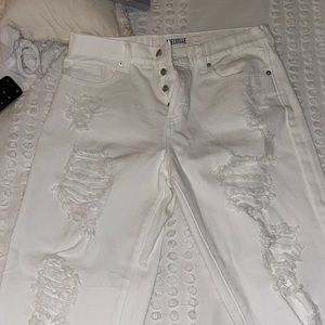 LIKE NEW Brandy Melville White Ripped Jeans